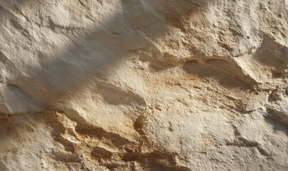 Limestone texture photograph, pale beige surface with natural erosion marks, soft shadowing
