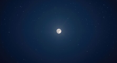 Naklejka premium Bright full moon shining in a clear starry night sky