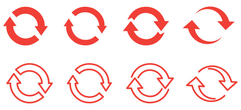 circle arrow icon set. circular arrow icon, refresh, reload, rotation. Green recycle vector icon symbol. Repeat and reload icons set and arrow rotation circle