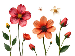 A collection of various flowers arranged on a white surface, ideal for use in design projects and marketing materials