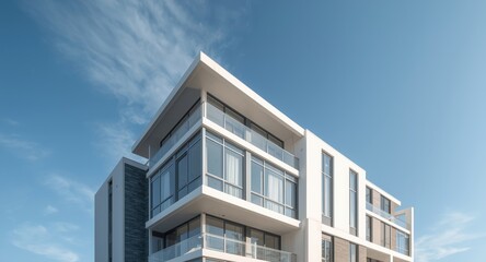Rendering of modern residential building combining functionality and style
