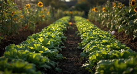 Bountiful vegetable cultivation in an extensive English garden