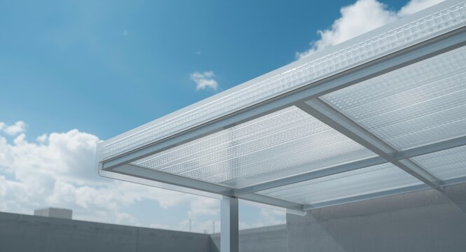 Hollow core polycarbonate roofing panel with textured design enhancing durability and light transmission for buildings