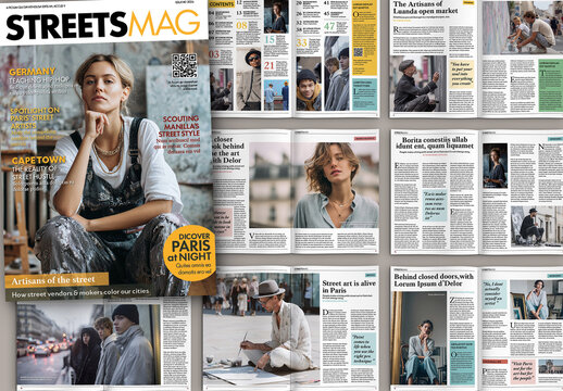 Glossy lifestyle magazine layout