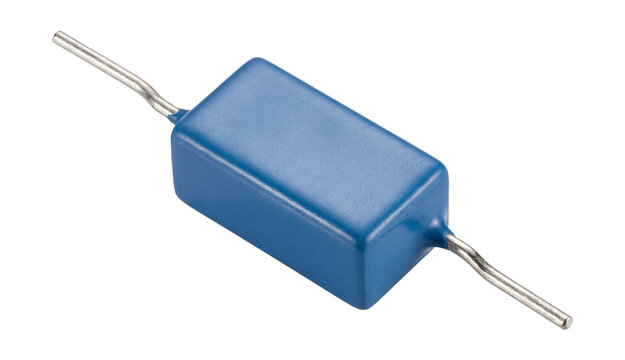Rectangular varistor with axial leads.