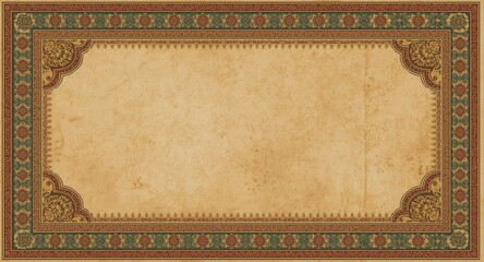 Mughal inspired digital frame with intricate border artistry