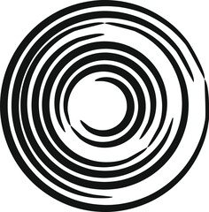 Obraz premium Abstract simple graphic design with a black spiral pattern on a white background