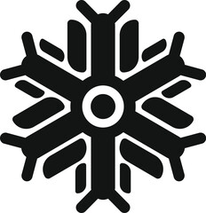 Obraz premium Snowflake black vector icon isolated on white representing winter weather and frost concept