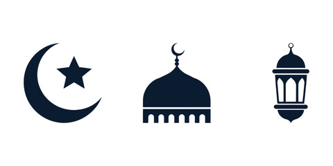 Obraz premium Islamic symbols for Ramadan and Eid celebrations worldwide