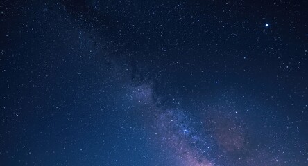 Cosmic night view highlighting the Milky Way galaxy with sparkling stars on a clear sky