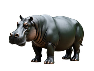 Obraz premium A figurine of a rhino standing on a white surface, perfect for decorative or educational purposes