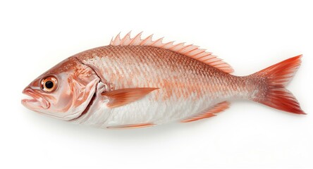 White background with fresh red grouper fish for culinary use