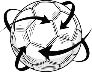 Obraz premium Dynamic soccer ball vector collection featuring flaming trails horizontal speed lines and rapid motion effects for sports branding.