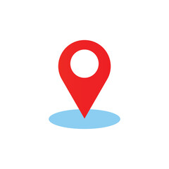Red Map Pin Location Marker Icon on transparent Background