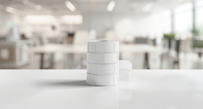 Separated white adhesive label rolls suitable for various thermal printing methods