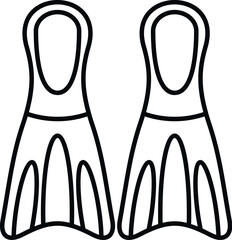 Pair of outline swim fins providing propulsion for water sports © anatolir