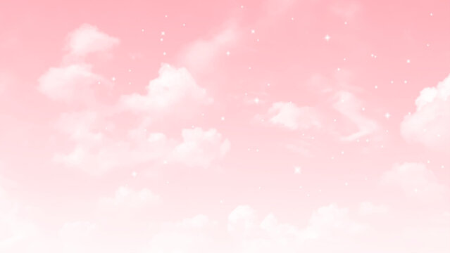 Refreshing winter pink sky and cirrus clouds