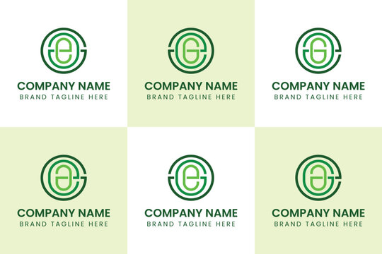 Letters GAE GEA AEG AGE EAG EGA Monogram Logo Set, suitable for any business