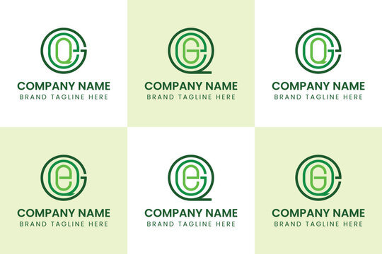 Letters GQE GEQ QEG QGE EQG EGQ Monogram Logo Set, suitable for any business