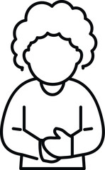 Obraz premium Simplified line art depicting a faceless senior person with curly hair