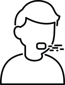 Person coughing or sneezing, showing a symptom of illness or virus