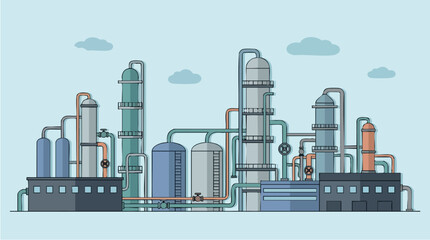 Obraz premium Industrial factory plant refinery complex.