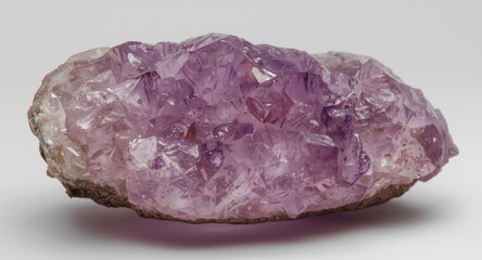 Obraz premium Detailed macro view of unpolished amethyst showcasing complex texture and pinkish purple color blend