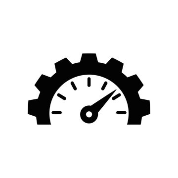 Black speedometer gauge icon