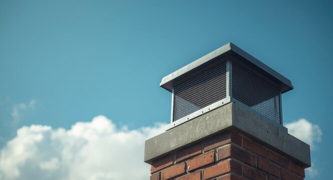Heavy duty chimney cap stopping rodents from entering building
