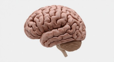 Obraz premium realistic human brain 3D model emphasizing detailed neural anatomy and structure