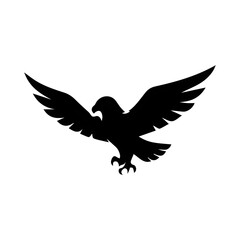 Obraz premium Bald Eagle Silhouette Black Vector Illustration Isolated on White Background