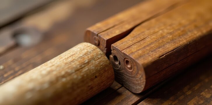 Close-up rubberwood finger joint, rich texture , vintage, detail, wood backdrop