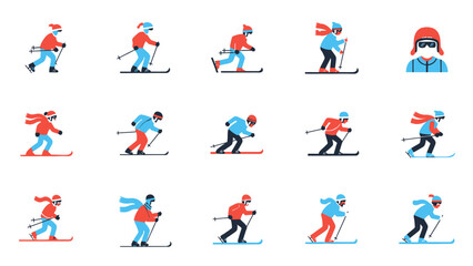 Fototapeta premium Skiers enjoying winter sports on the slopes.