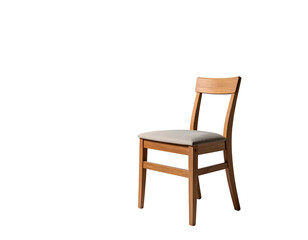 Fototapeta premium Simple wooden chair with padded seat, clean lines