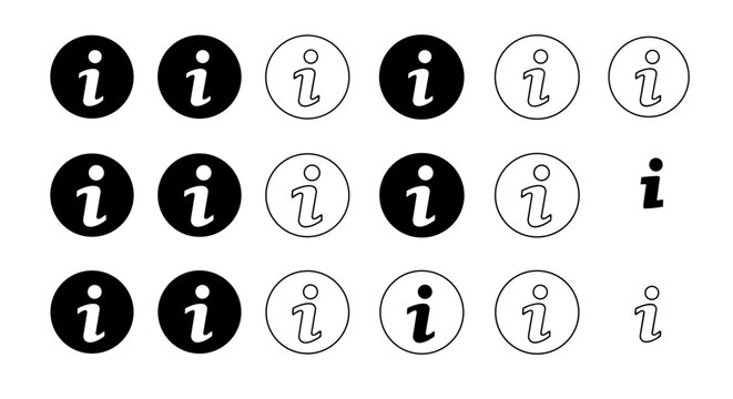 Information icon set &ndash; info symbol vector collection in circle styles