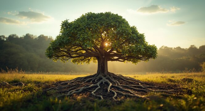 Sustainability disclosure focused on a growing tree representing natural conservation
