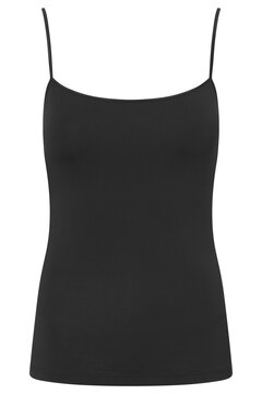 Black Tank with Thin Straps on White Background tank thin straps