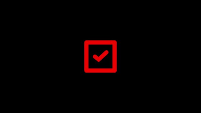 Red checkmark in a box