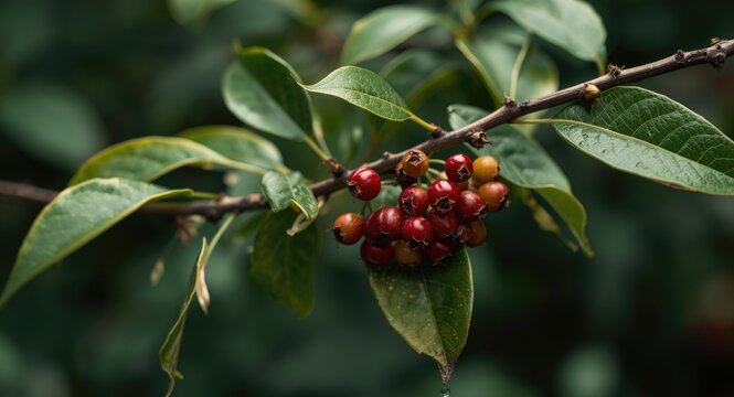 Lilly Pilly Berry Branch with Freshly Matured Fruit