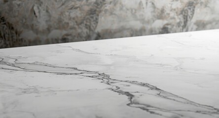 Sleek marble surface with distinct patterned background