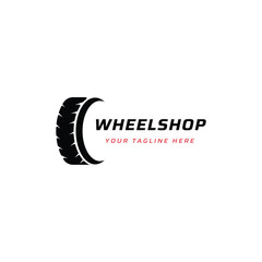 Tire or wheel logo template design with creative ideas. Logo for tire shops, workshops and companies.