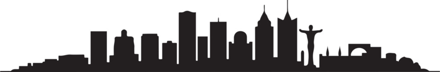 Birmingham skyline horizontal banner. Birmingham, Alabama. Vector template for your design. Vector black silhouette. with white background. line Art icon drawing vector