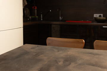 Naklejka premium Scandinavian dining table copy space 