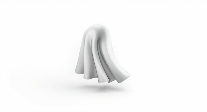 Vector 2d ghost shape rendered with smooth line art