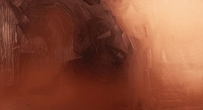 Glossy copper plate background with smooth empty surface