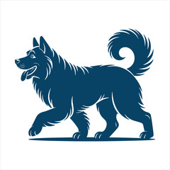 Obraz premium Spitz Dog Walking Full Body Vector Illustration