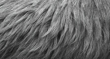 Fototapeta premium Close up monochrome photo of grey cumulus fur exhibiting wool like intricate patterns and whiskers