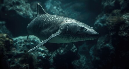 Naklejka premium Genuine underwater animals in natural marine habitat scenes