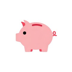 Obraz premium Cute Pink Piggy Bank Cartoon for Savings and Finance.