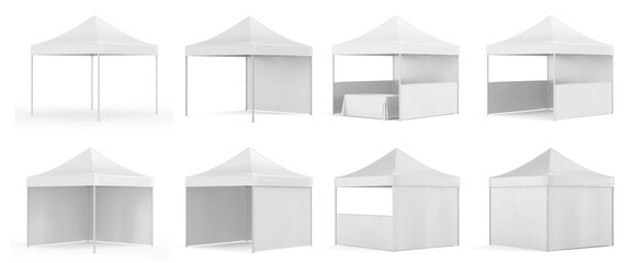 Display Tent Mockup Set Isolated on White Background for Event Branding © Creative_Create